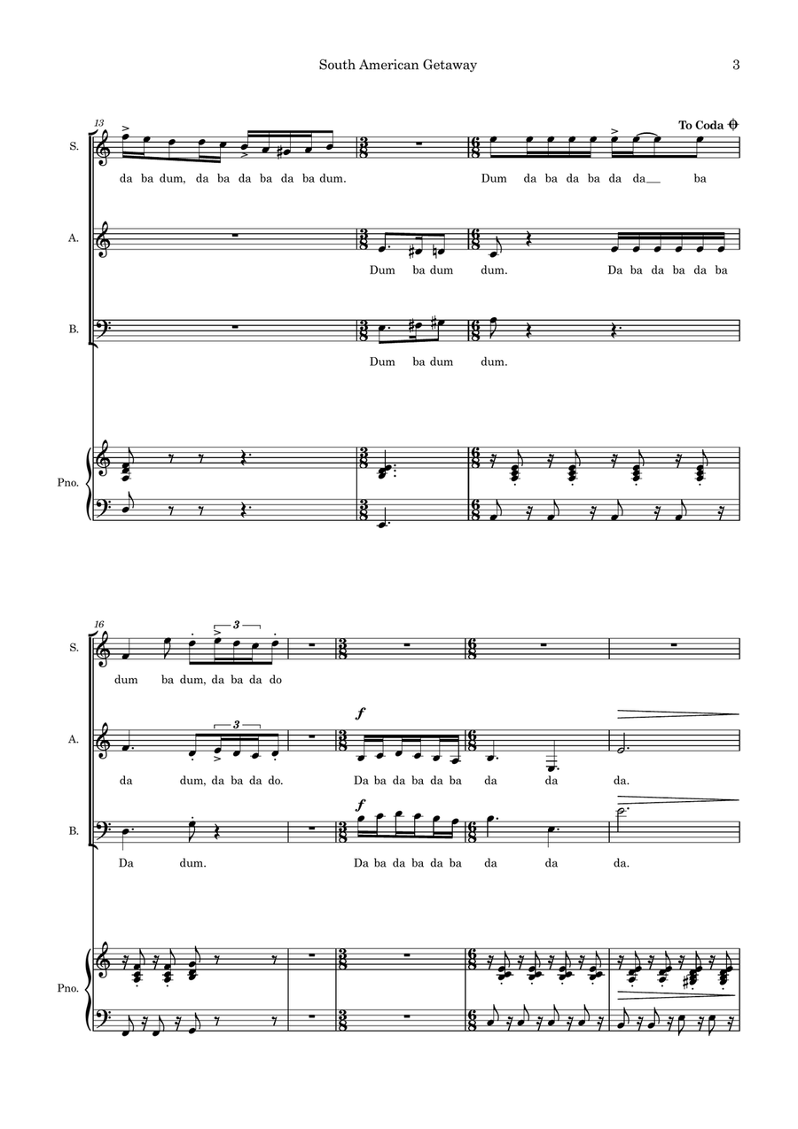 South American Getaway (arr. Fiona Lander) Choir scores gallery preview page 3