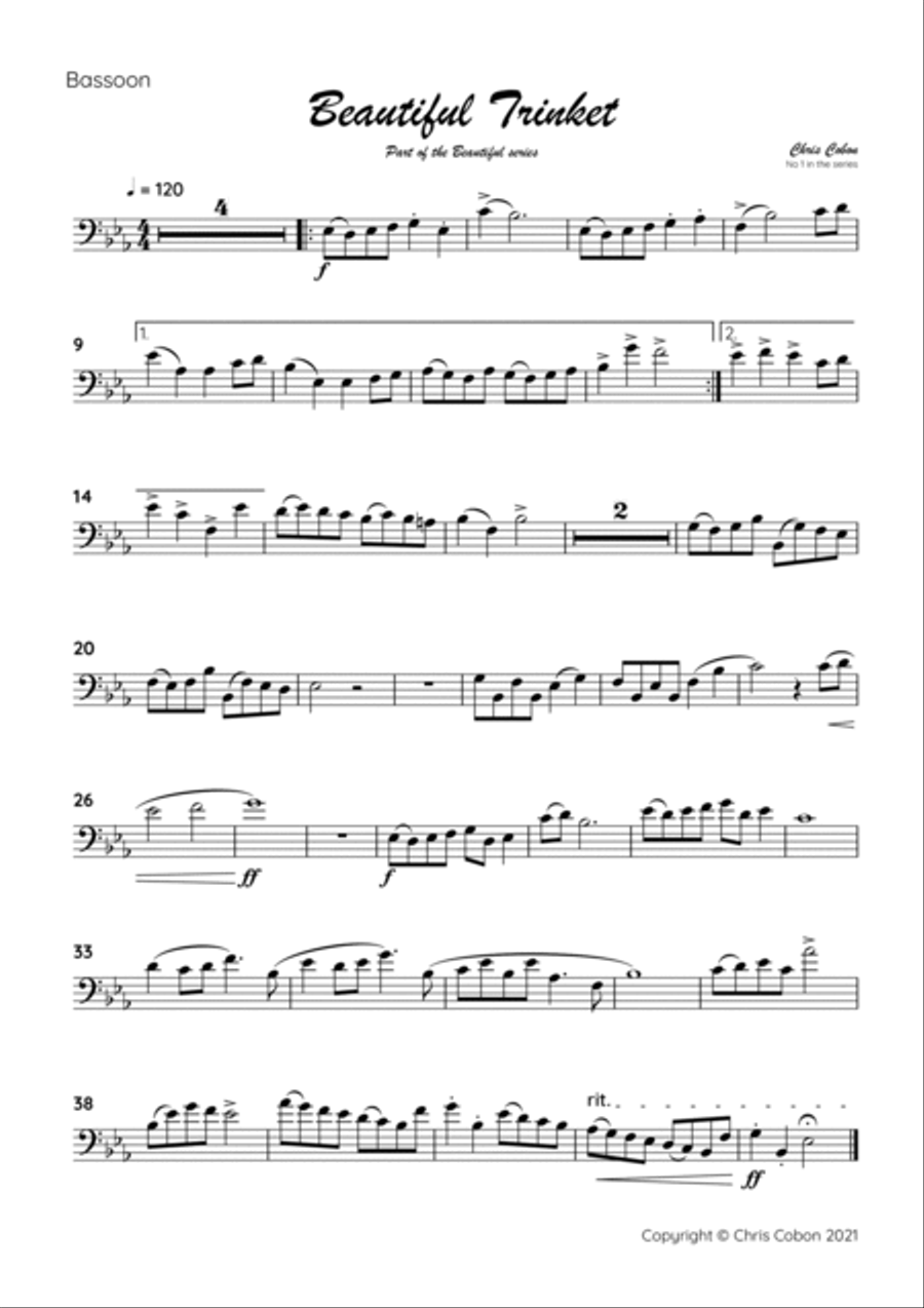No.1 Beautiful Trinket for Bassoon Bassoon Solo scores gallery preview page 3