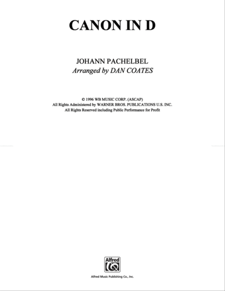 Canon in D Piano Solo scores gallery preview page 1