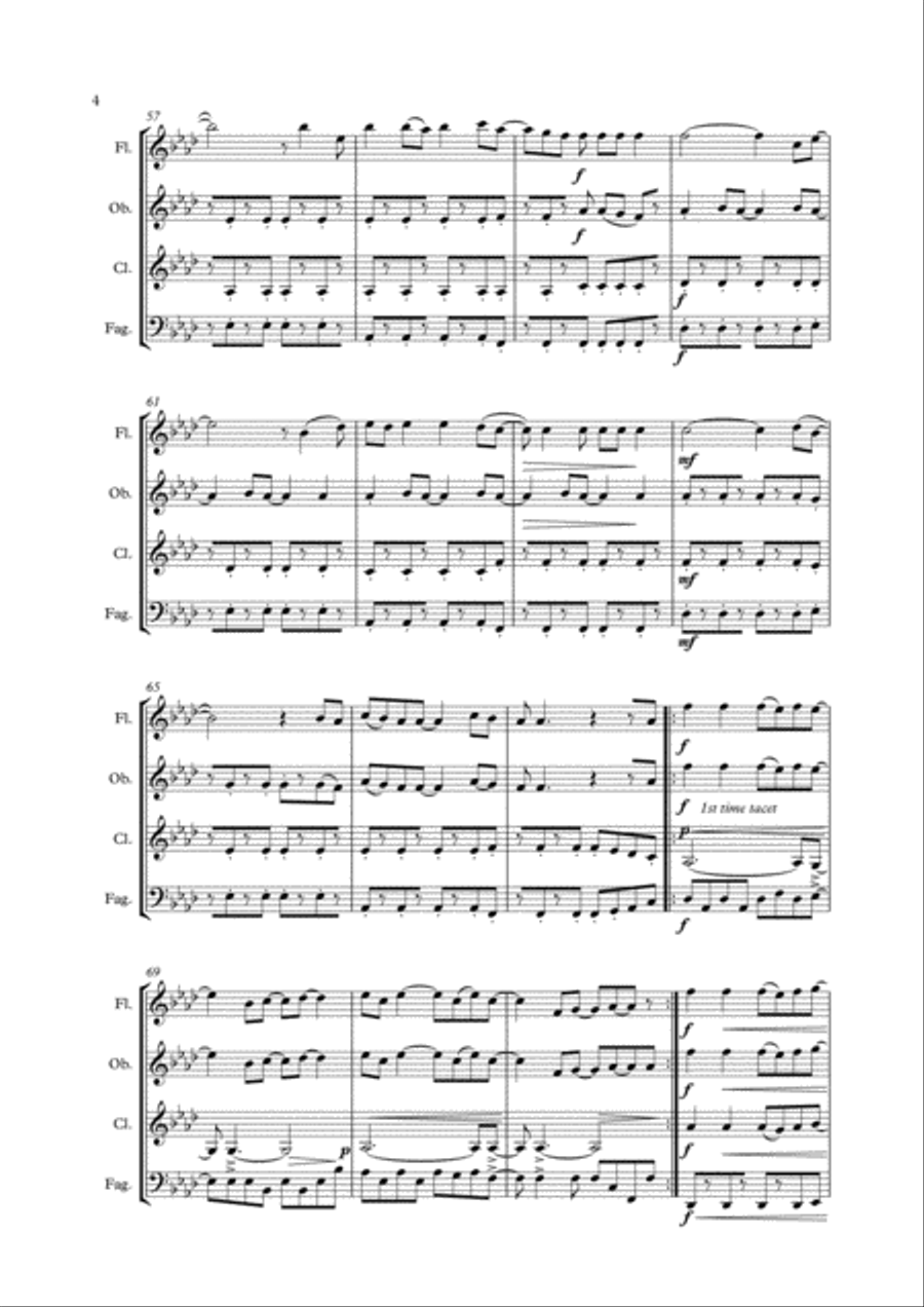 Viva La Vida Viva La Vida Woodwind Quartet scores gallery preview page 5