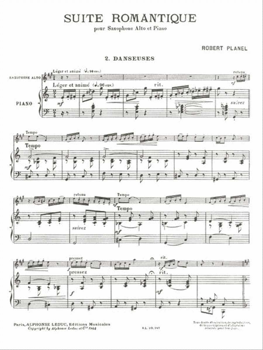 Suite Romantique - 2. Danseuses Alto Saxophone scores gallery preview page 2