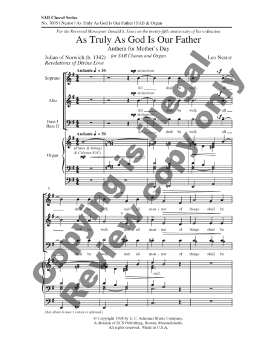 As Truly as God is our Father 3-Part scores gallery preview page 2