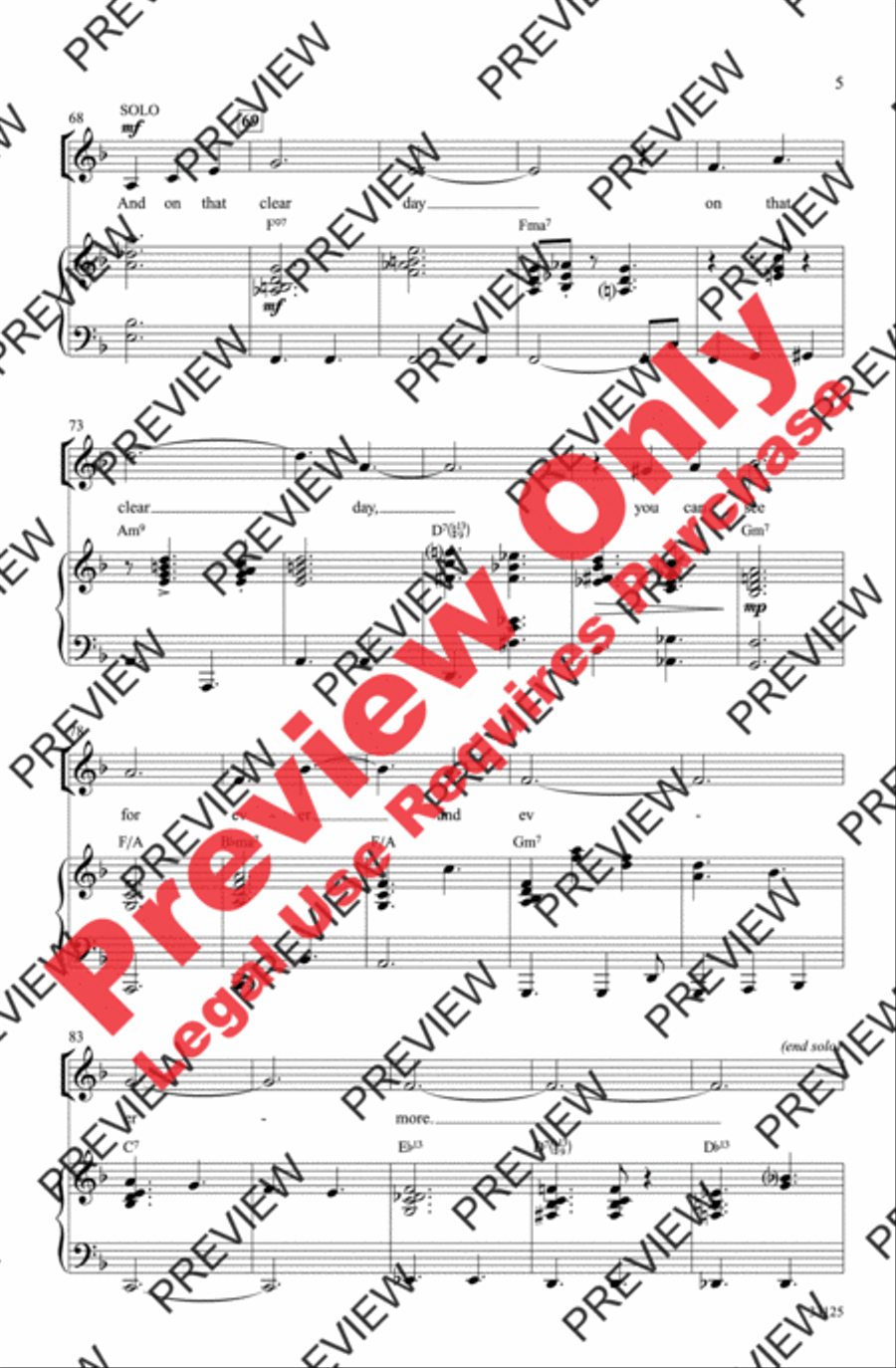 On a Clear Day 4-Part scores gallery preview page 5