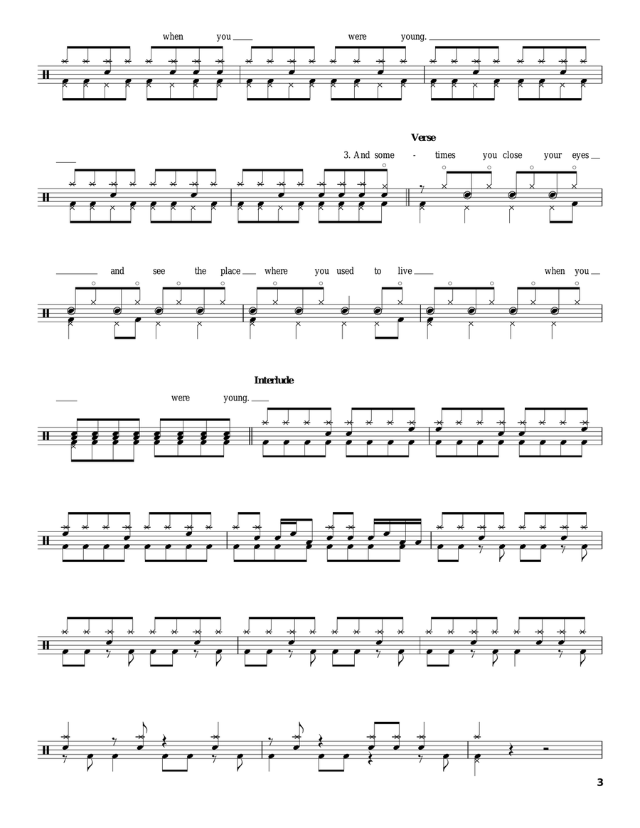 When You Were Young When You Were Young Drum Set scores gallery preview page 3