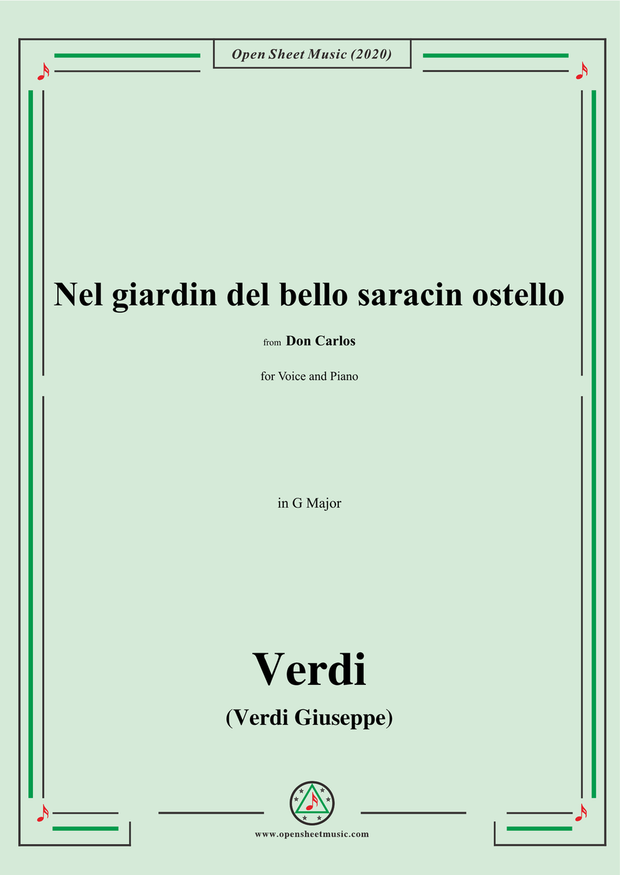Verdi-Nel giardin del bello saracin ostello,in G Major,for Voice and Piano Piano, Vocal scores gallery preview page 1