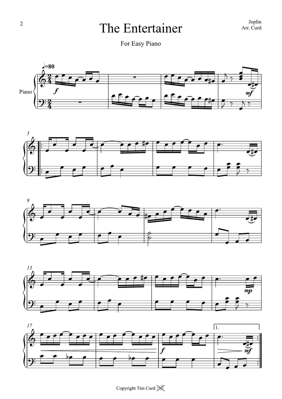 The Entertainer. For Easy Piano Easy Piano scores gallery preview page 2
