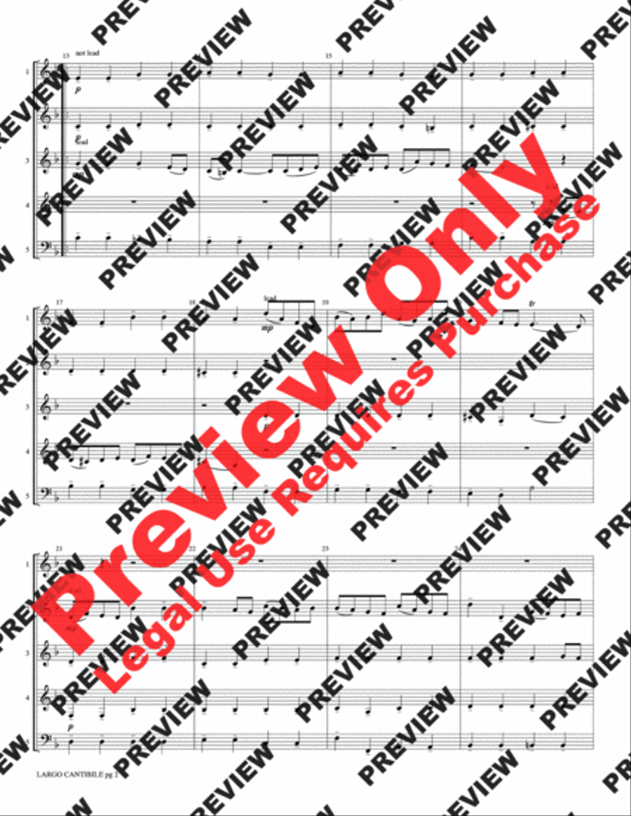 Largo Cantabile (from Flute Sonata #1) Woodwind Ensemble scores gallery preview page 4