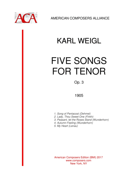 [WeiglK] Five Songs for Tenor