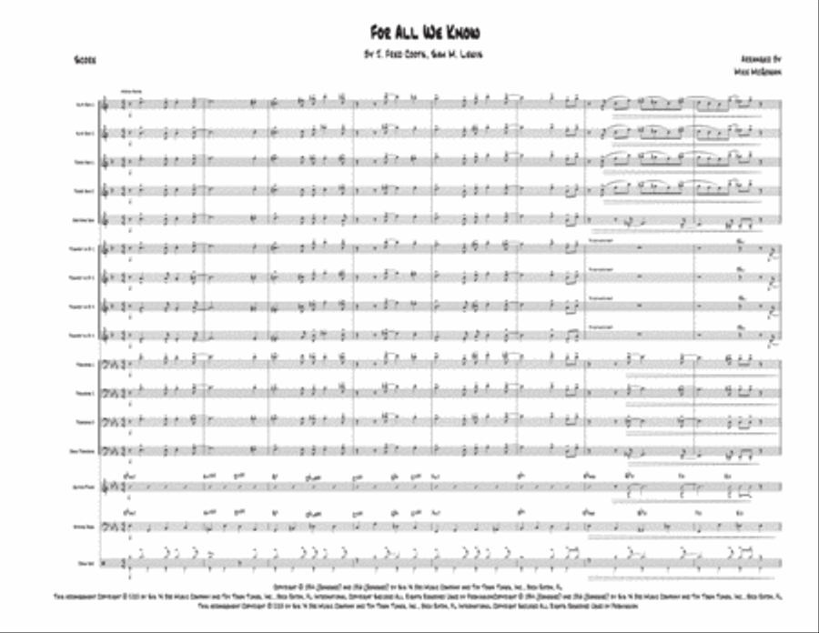 For All We Know For All We Know Jazz Ensemble scores gallery preview page 2