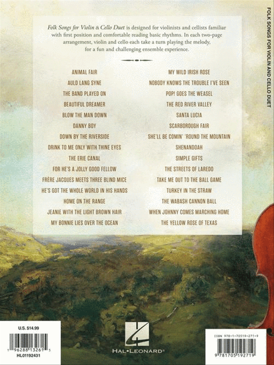 Folk Songs for Violin and Cello Duet String Duet scores gallery preview page 7
