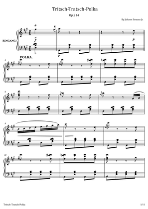 Strauss II - Tritsch-Tratsch-Polka - Op.214 - For Piano Solo Original