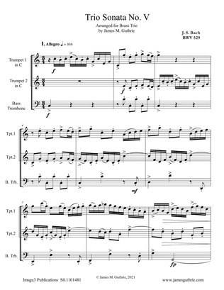 BACH: Trio Sonata No. 5 BWV 529 for Brass Trio