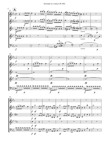 Mozart: Serenade in c-minor, K. 388 (Arranged for Wind Quintet) image number null