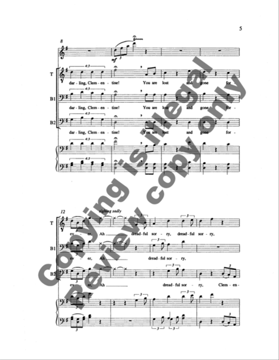 American Ballads: 4. Clementine TTBB scores gallery preview page 11