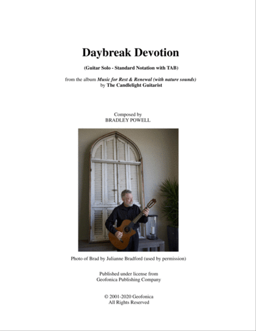 Daybreak Devotion (guitar solo in standard notation with TAB) Acoustic Guitar scores gallery preview page 1