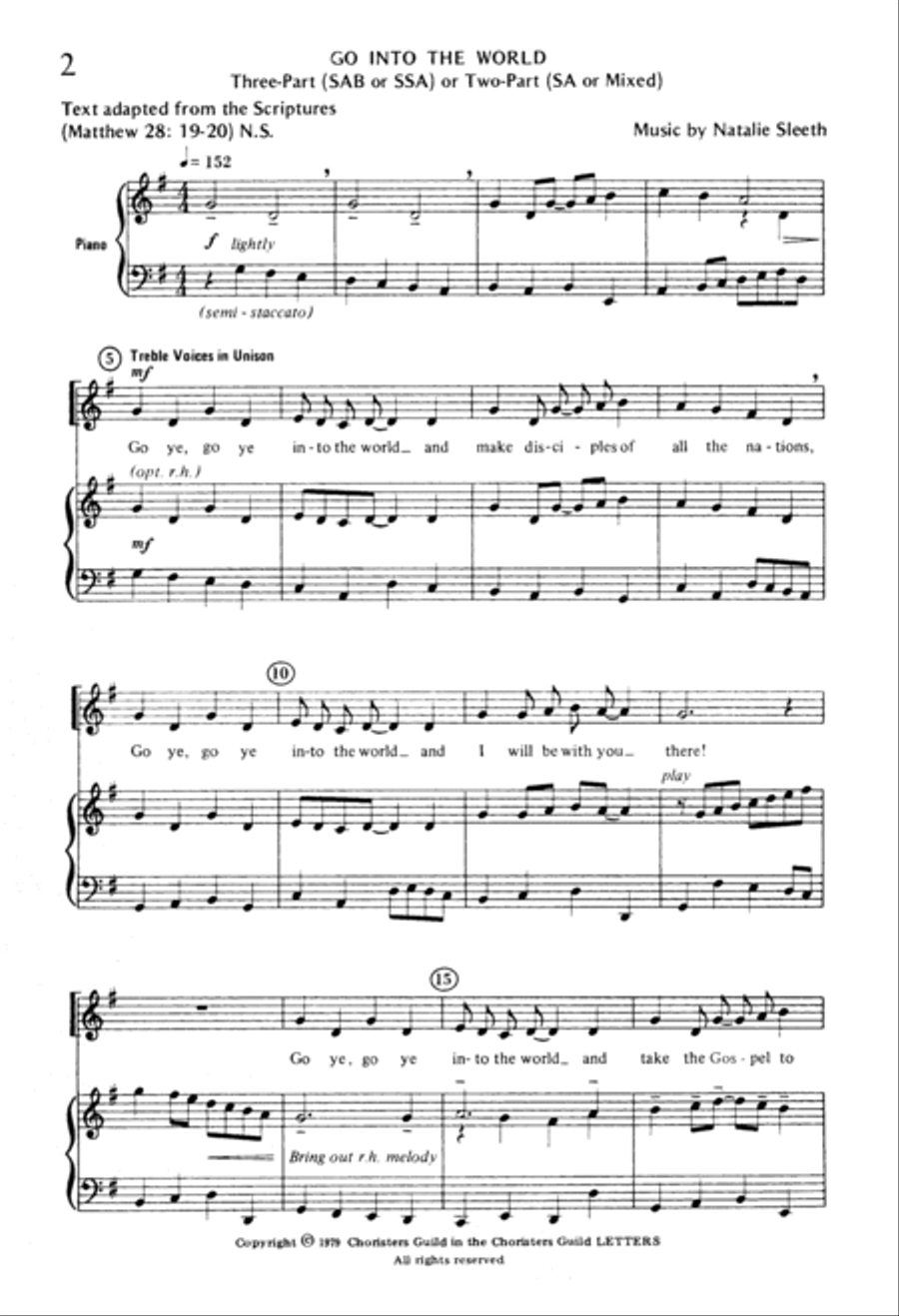 Go Into the World 4-Part scores gallery preview page 2