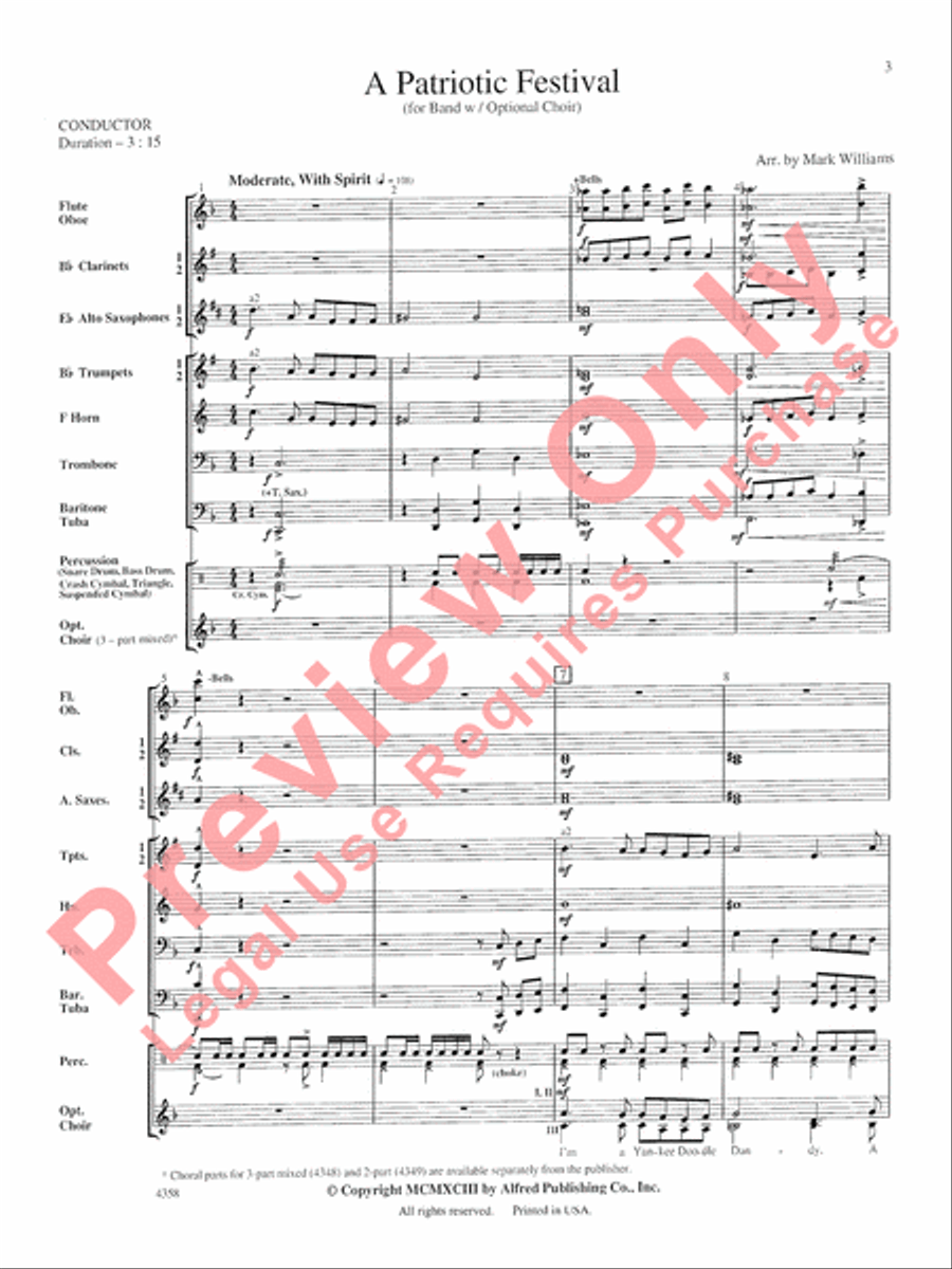A Patriotic Festival Concert Band scores gallery preview page 4