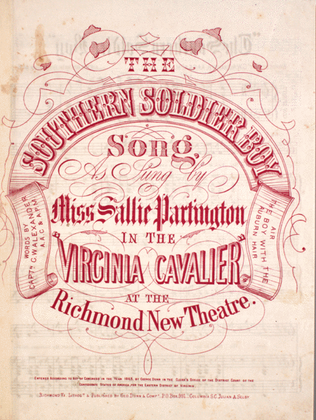 Book cover for The Southern Soldier Boy. Song