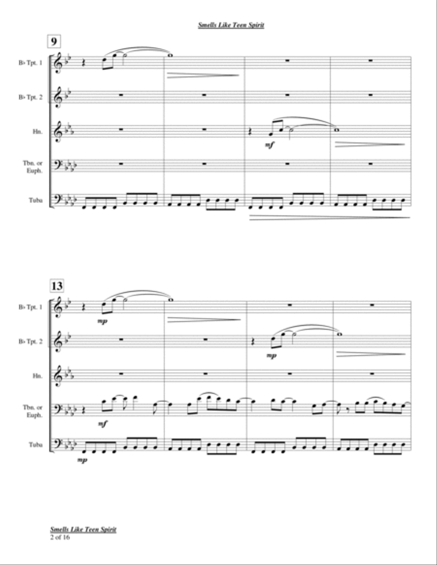 Smells Like Teen Spirit Chamber Music scores gallery preview page 2