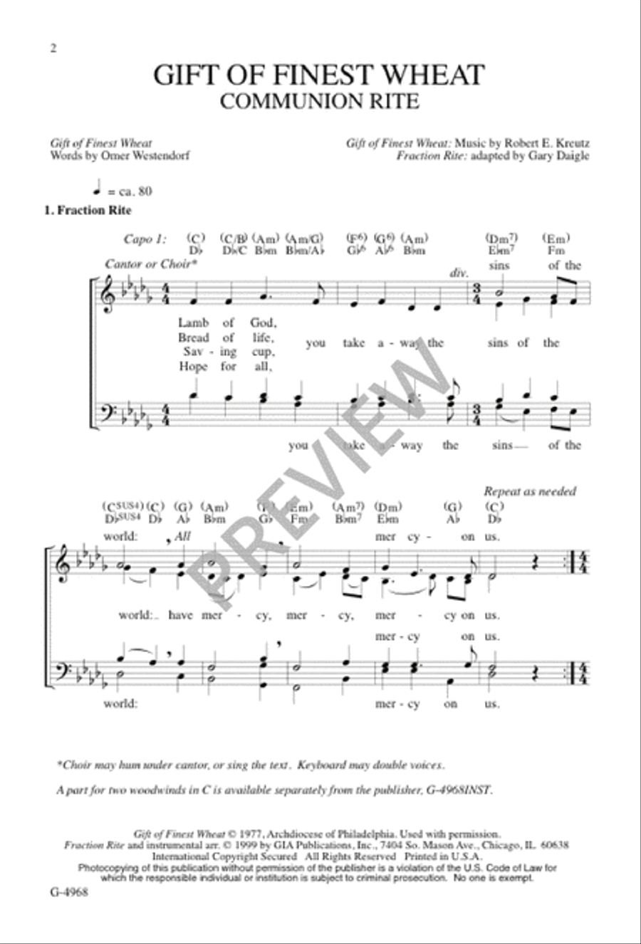 Gift of Finest Wheat 4-Part scores gallery preview page 2