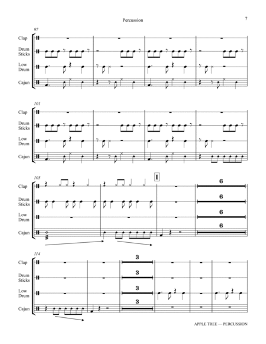 Apple Tree (arr. Katerina Gimon) - Aux Percussion Choir scores gallery preview page 7