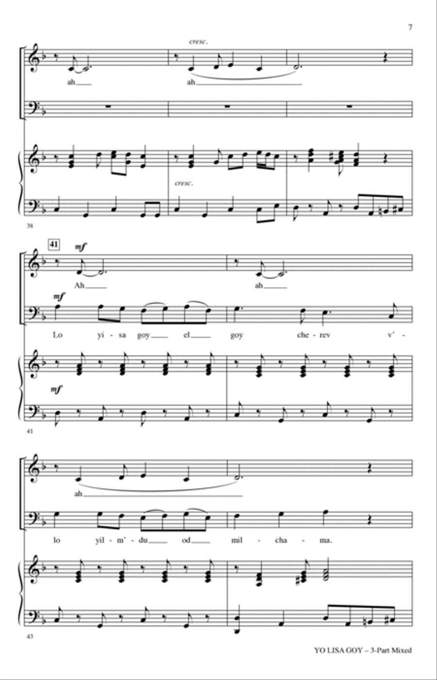 Lo Yisa Goy Lo Yisa Goy 3-Part scores gallery preview page 5