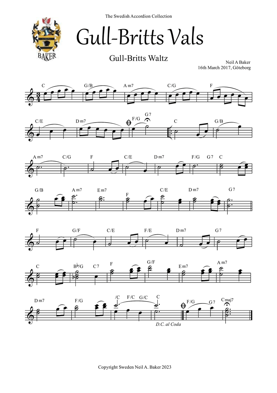 Gull-Britts Waltz Accordion scores gallery preview page 1