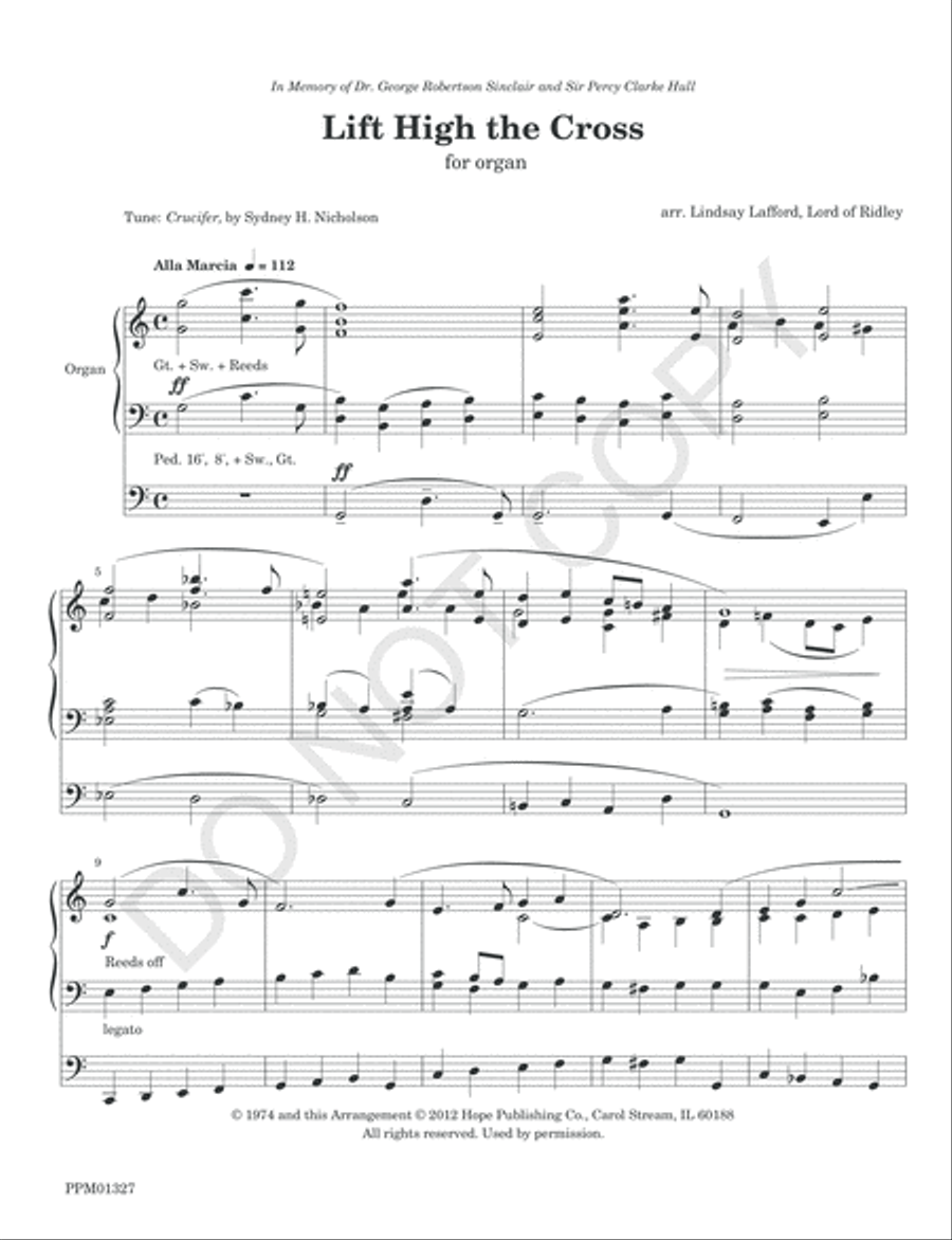 Lift High the Cross Organ Solo scores gallery preview page 4