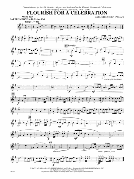 Flourish for a Celebration: (wp) 2nd B-flat Trombone T.C.