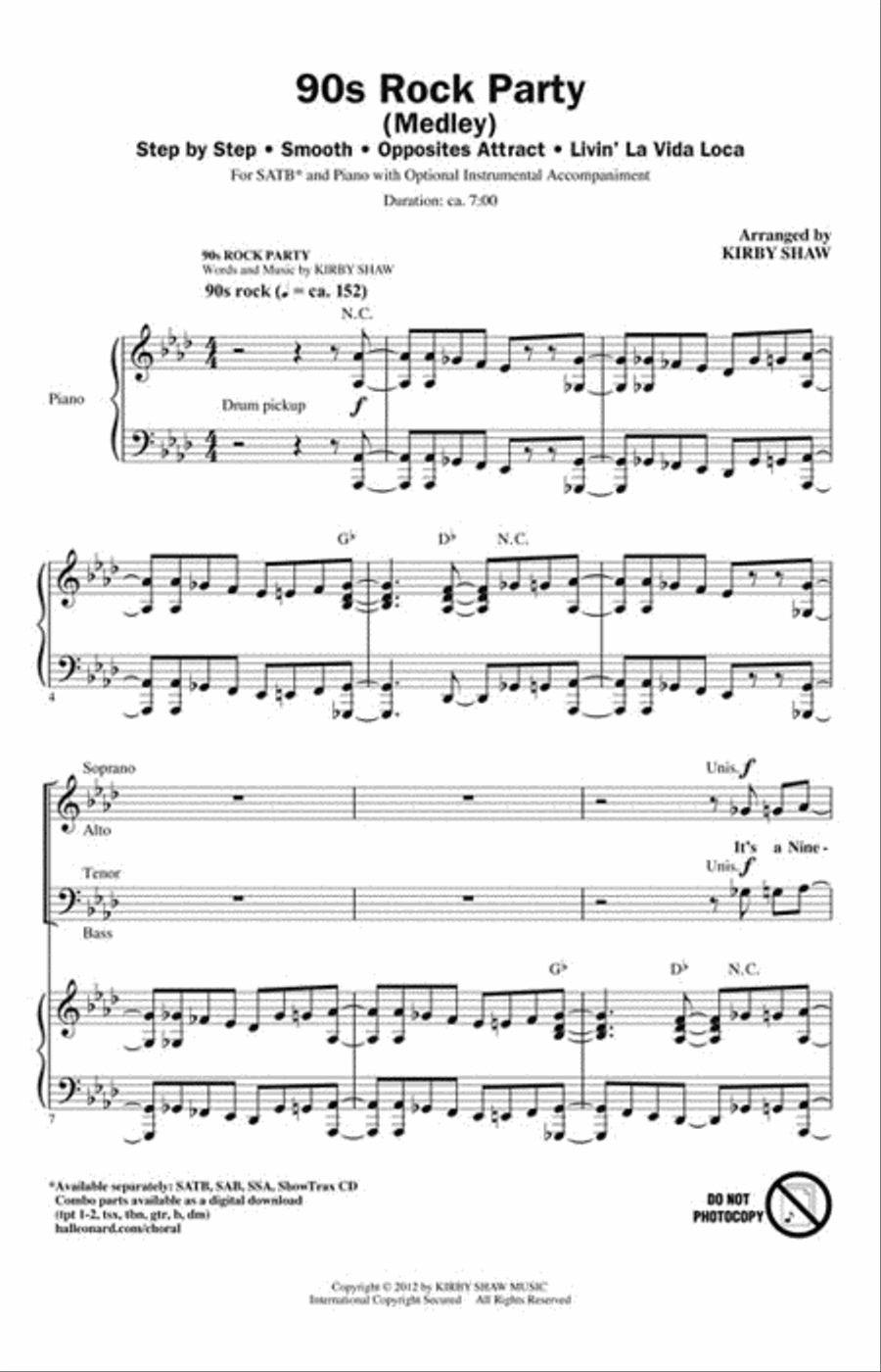 90s Rock Party 4-Part scores gallery preview page 2