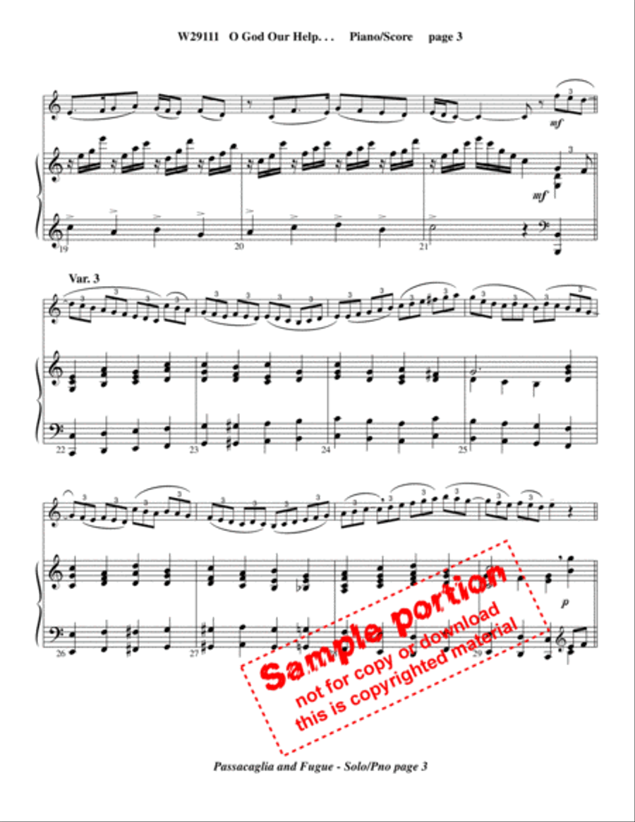O God, Our Help....Passacaglia /Fugue Flute Solo scores gallery preview page 4