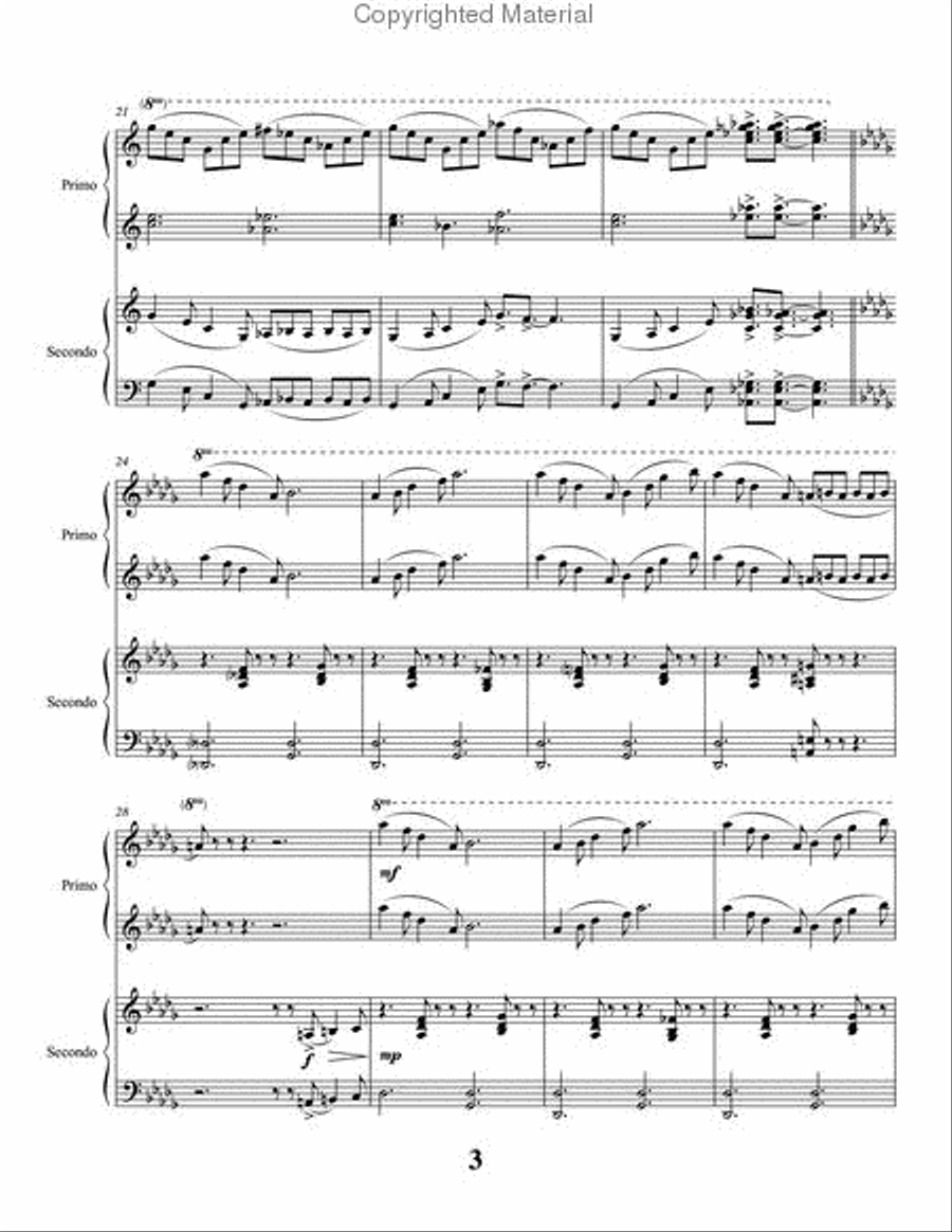 A Walk in Dow Gardens Piano Duet scores gallery preview page 4