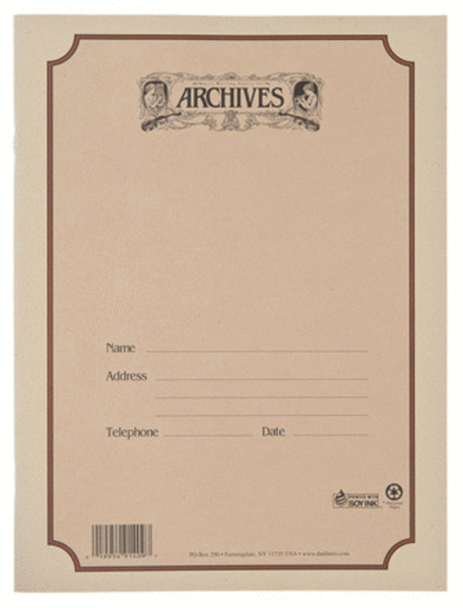 Archives Spiral Bound Manuscript Paper Book, 12 Stave, 48 Pages