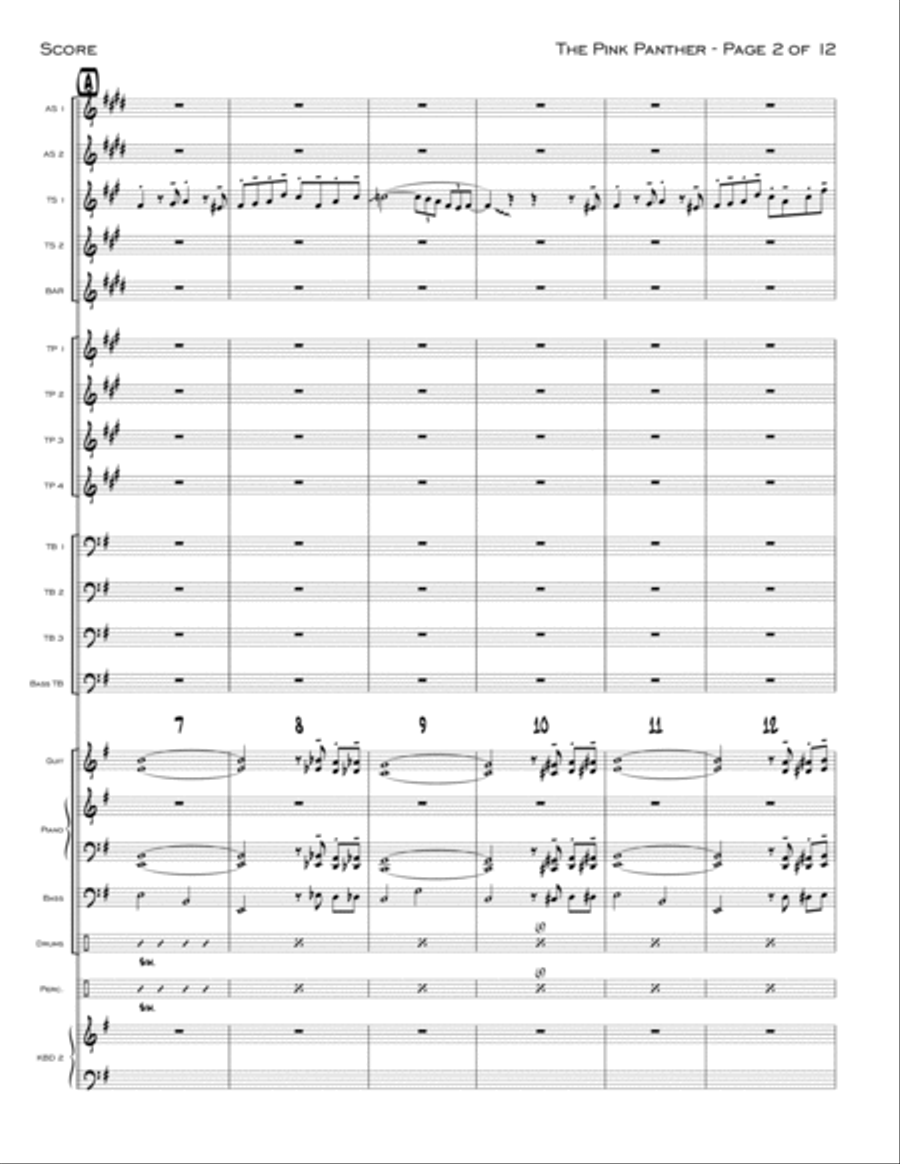 The Pink Panther from THE PINK PANTHER Jazz Ensemble scores gallery preview page 2