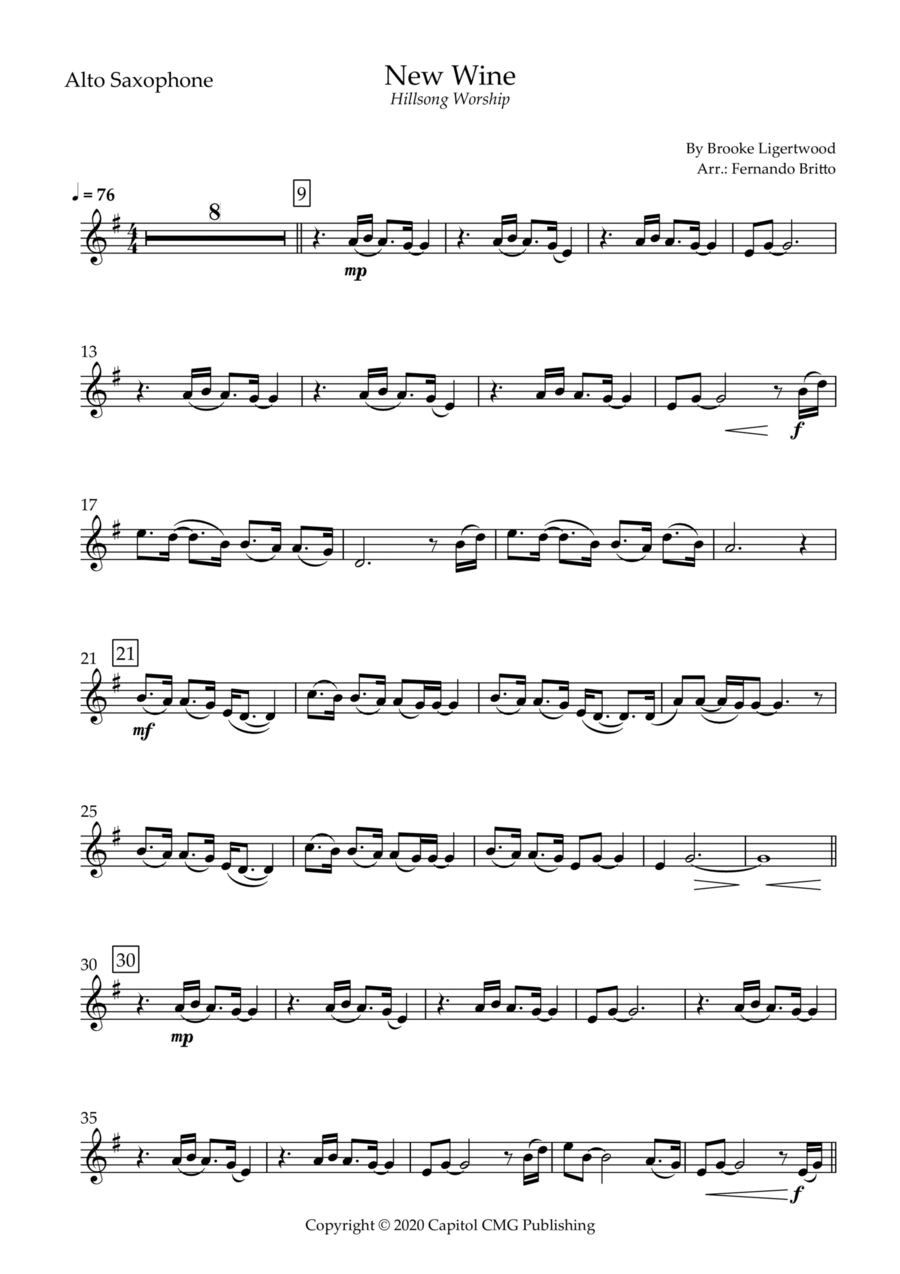 New Wine Alto Saxophone scores gallery preview page 1