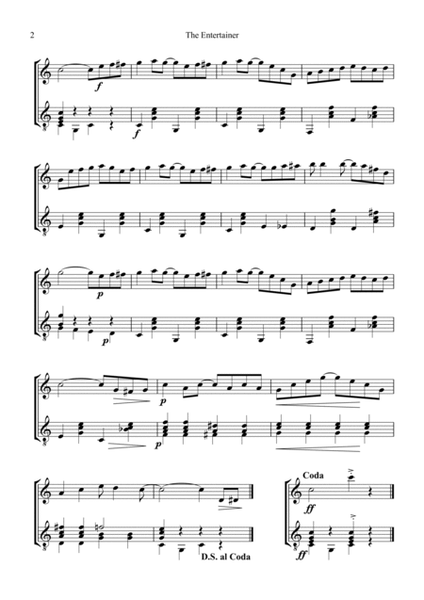 The Entertainer (abridged) for flute and guitar image number null