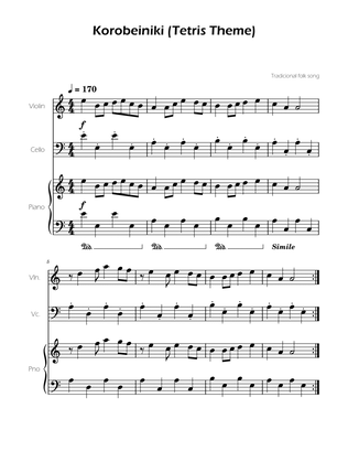 Tetris Theme for Cello and Violin