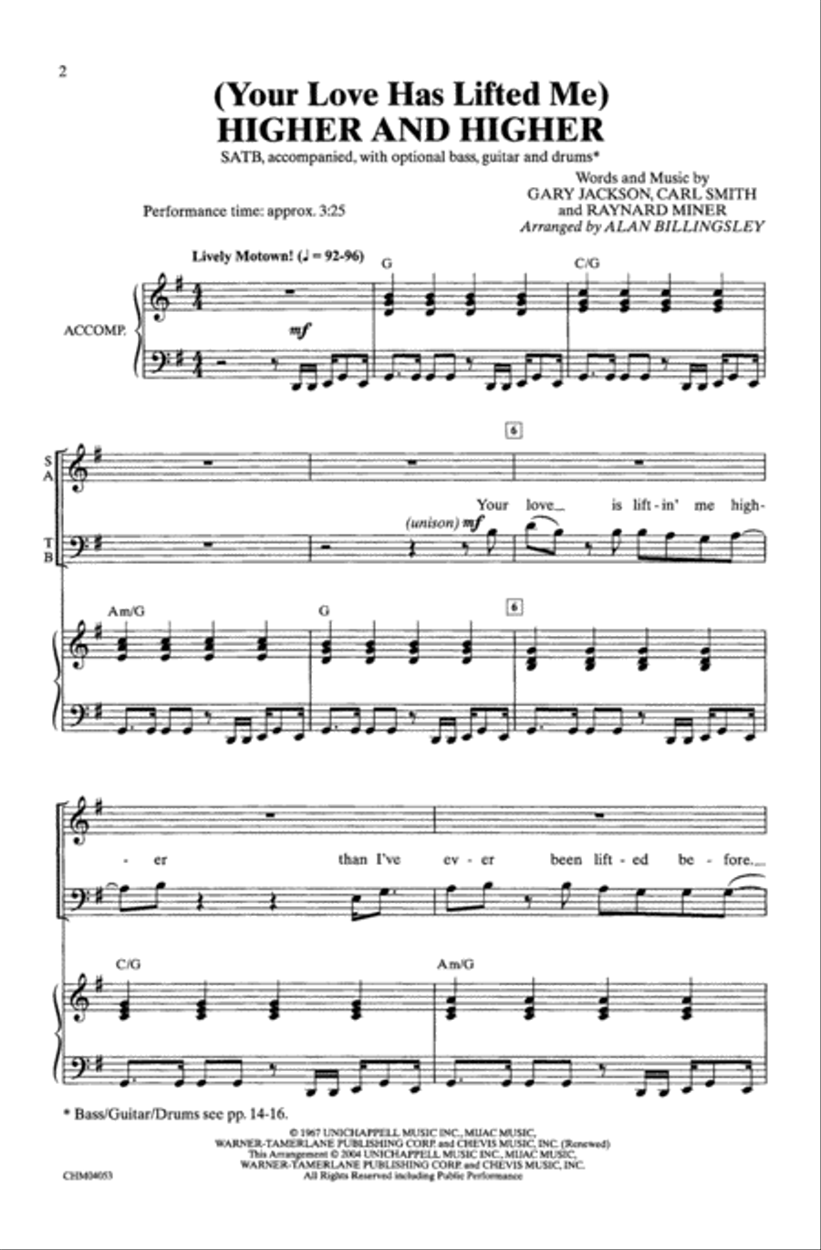 (Your Love Has Lifted Me) Higher and Higher 4-Part scores gallery preview page 2