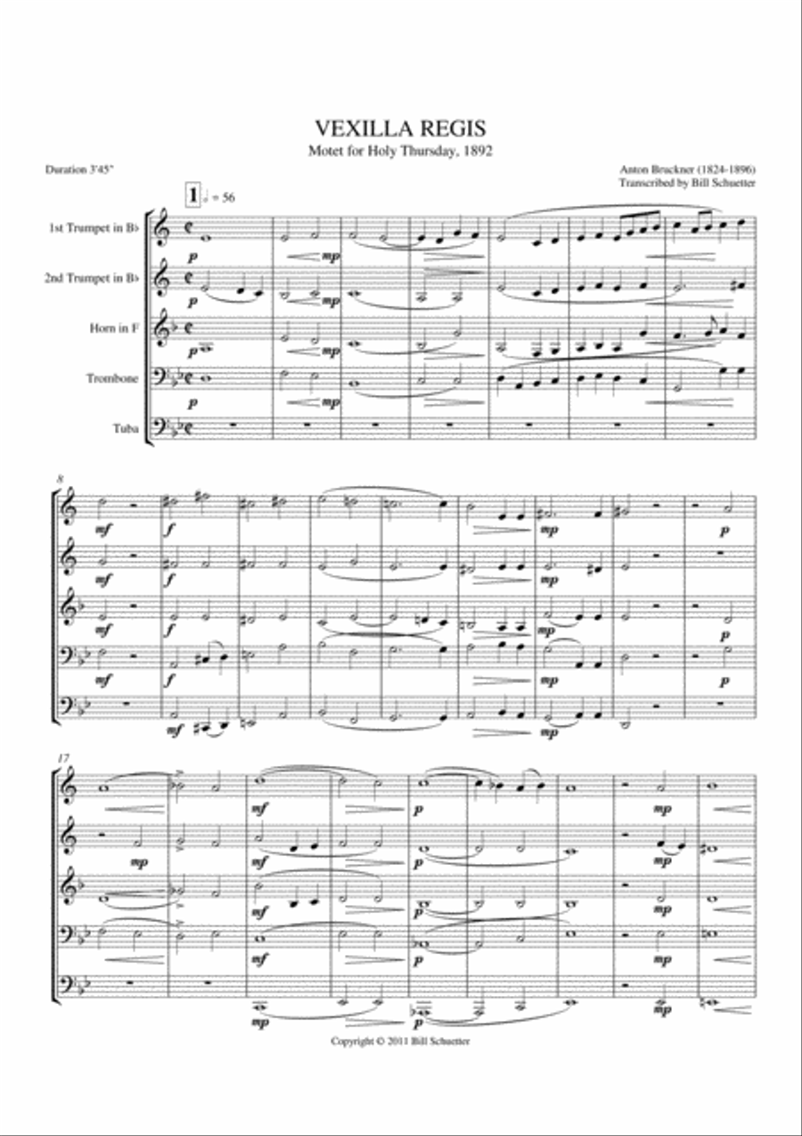 Vexilla Regis Brass Quintet scores gallery preview page 1
