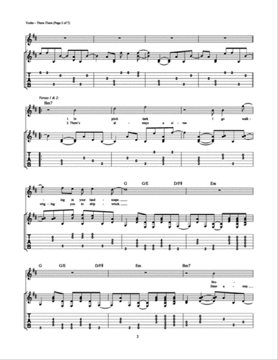 There There Electric Guitar scores gallery preview page 2