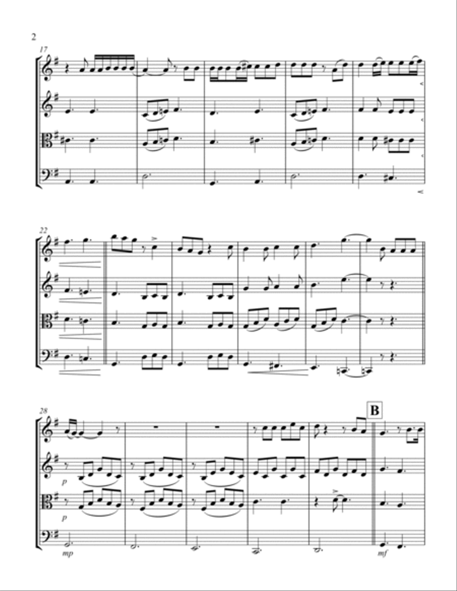 Somebody To Love String Quartet scores gallery preview page 2