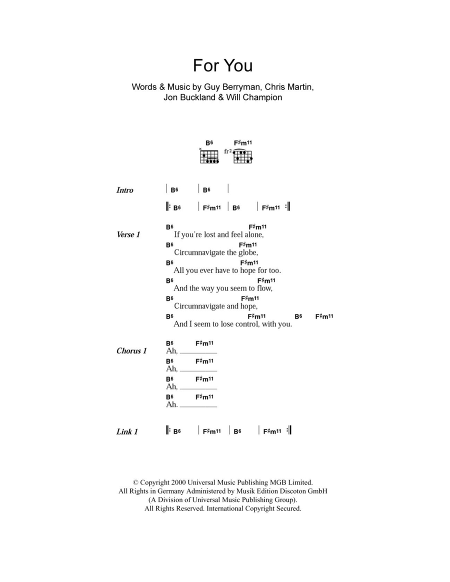 For You Acoustic Guitar scores gallery preview page 1