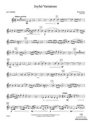 Joyful Variations: 1st F Horn