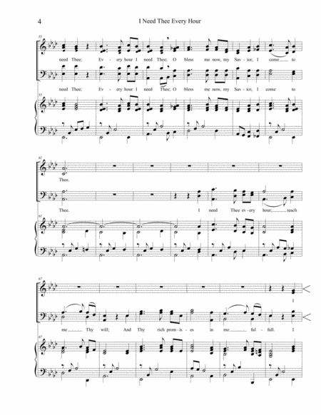I Need Thee Every Hour (SATB) image number null