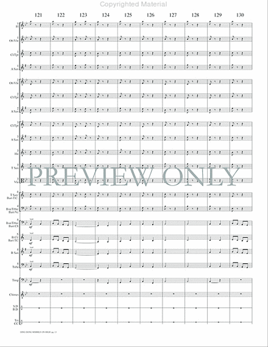 Ding Dong Merrily on High Concert Band scores gallery preview page 16