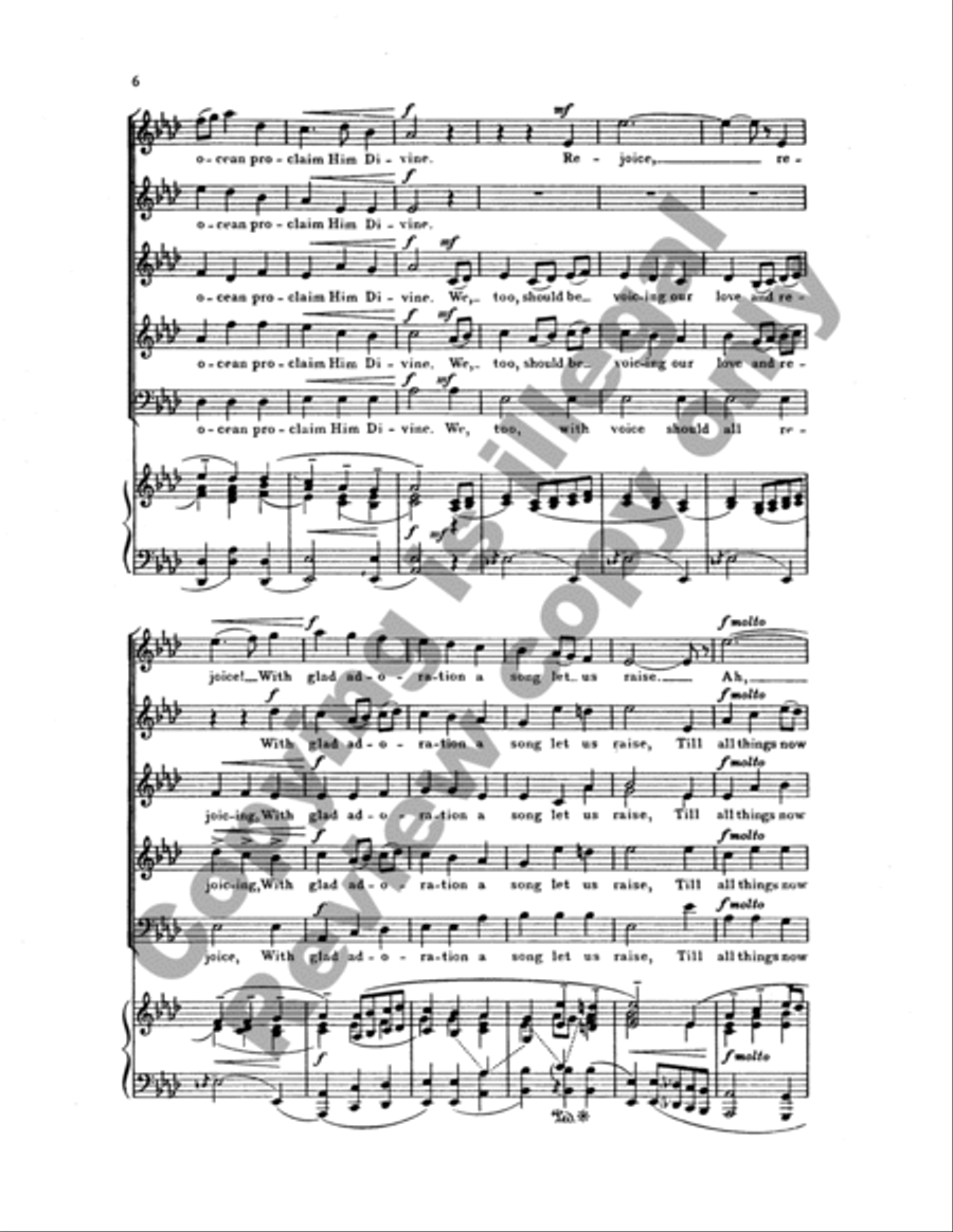 Let All Things Now Living 4-Part scores gallery preview page 14