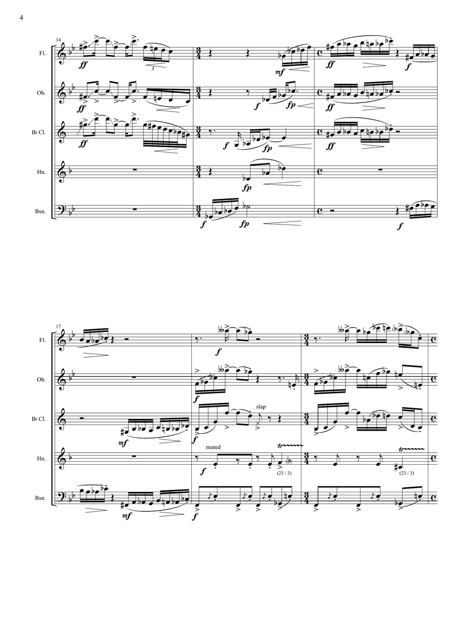 Arachnophobia, for wind quintet - score Woodwind Quintet scores gallery preview page 4