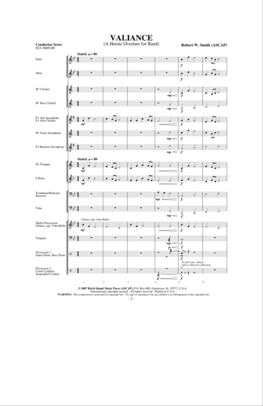 Valiance: A Heroic Overture for Band Concert Band scores gallery preview page 2