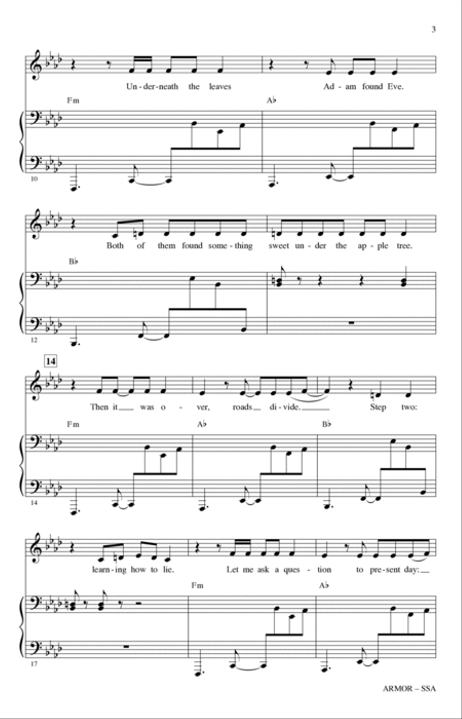 Armor (arr. Audrey Snyder) SSA scores gallery preview page 2