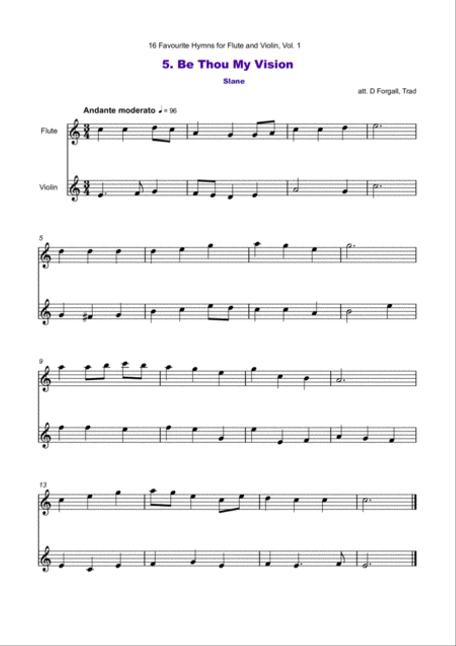 16 Favourite Hymns Vol.1 for Flute and Violin Duet Flute scores gallery preview page 6